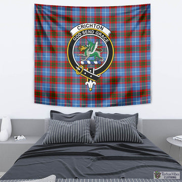 Crichton Tartan Tapestry Wall Hanging and Home Decor for Room with Family Crest