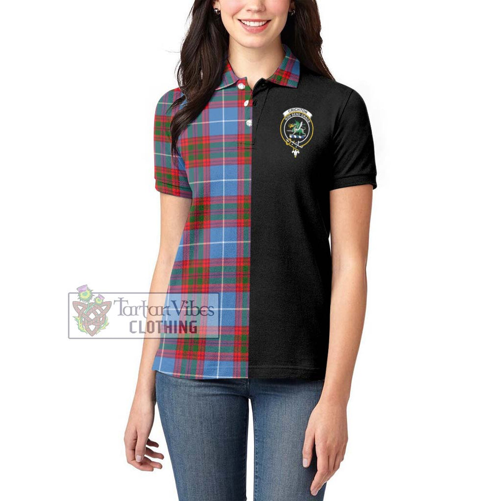 Crichton (Crighton) Tartan Women's Polo Shirt with Family Crest and Half Of Me Style - Tartanvibesclothing Shop