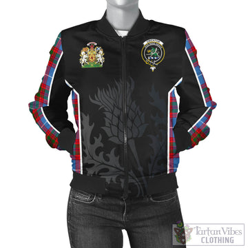 Crichton (Crighton) Tartan Bomber Jacket with Family Crest and Scottish Thistle Vibes Sport Style