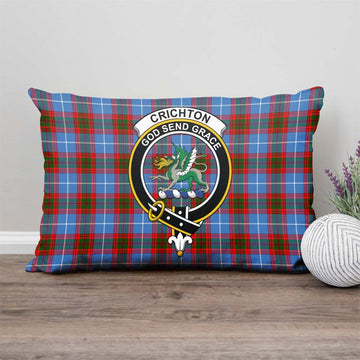 Crichton (Crighton) Tartan Pillow Cover with Family Crest