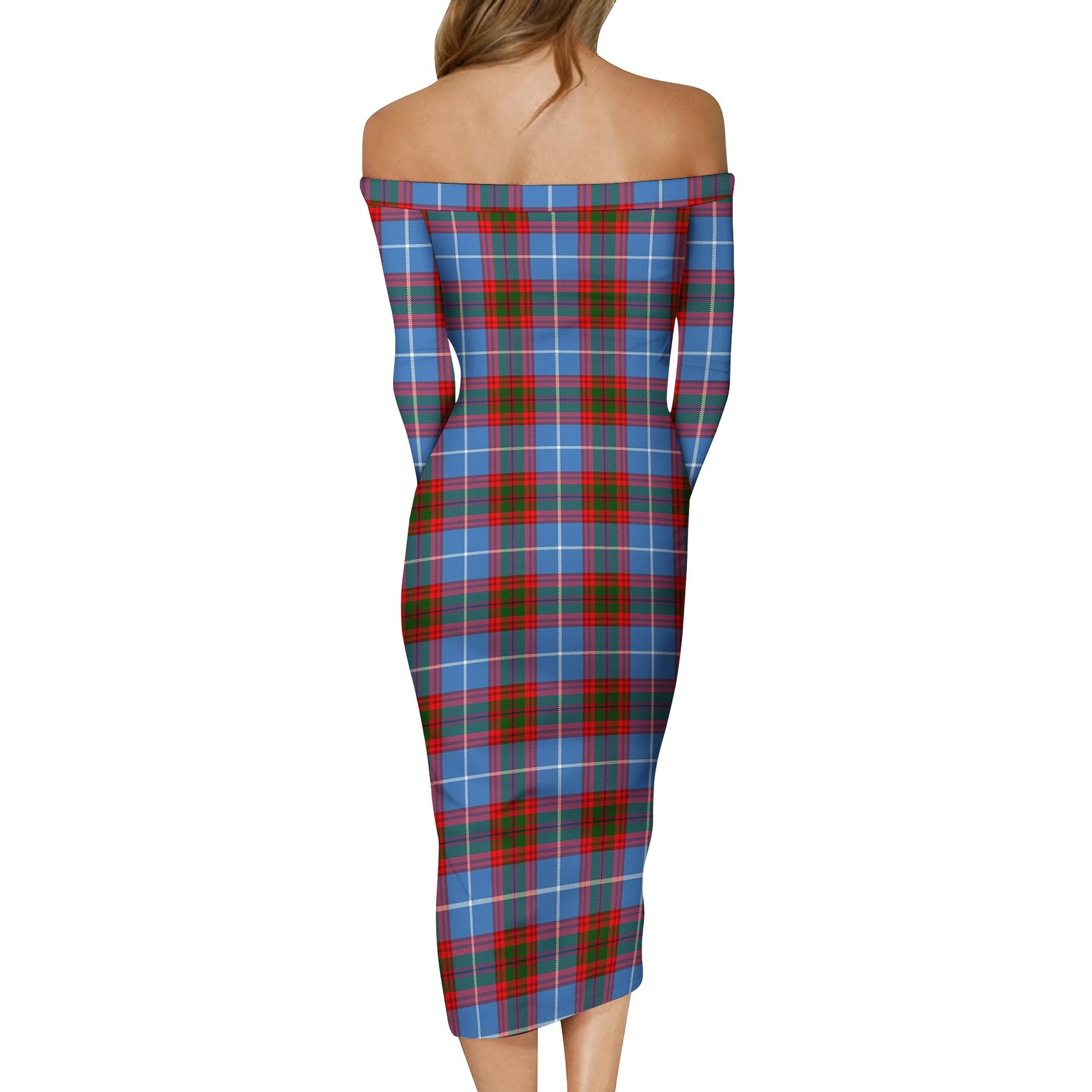 Crichton Tartan Off Shoulder Lady Dress - Tartanvibesclothing