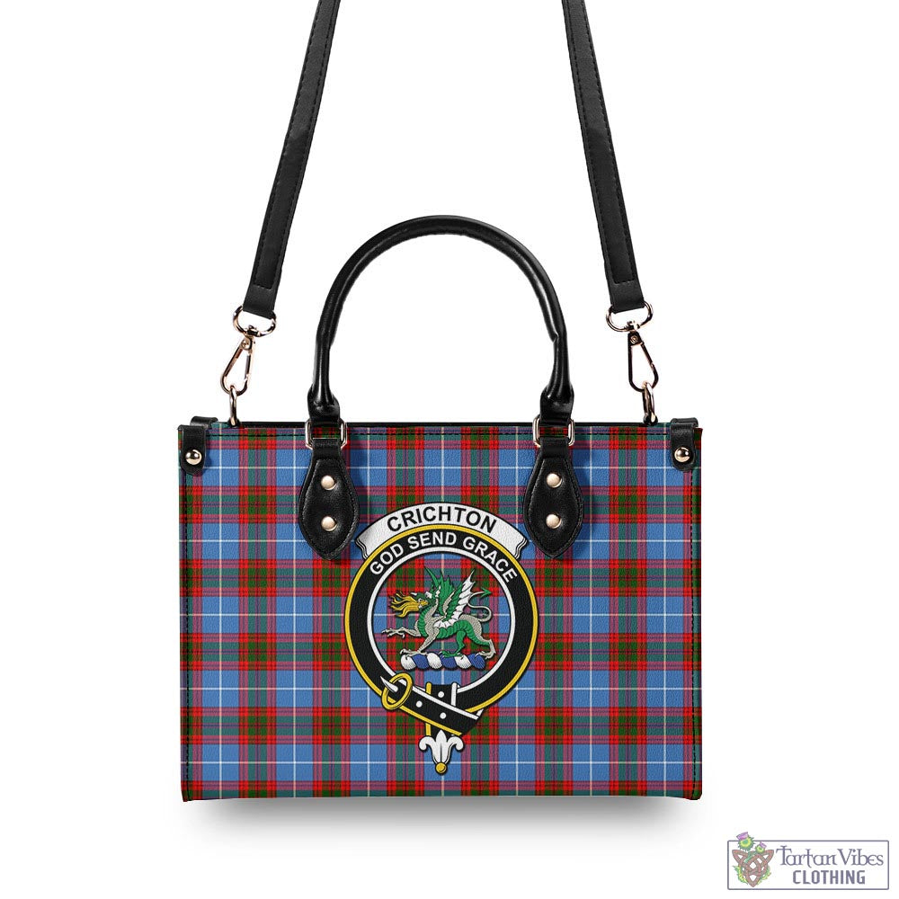 Tartan Vibes Clothing Crichton Tartan Luxury Leather Handbags with Family Crest