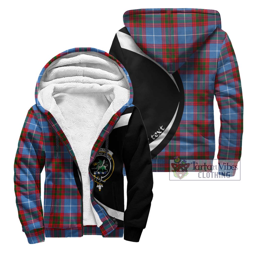 Tartan Vibes Clothing Crichton Tartan Sherpa Hoodie with Family Crest Circle Style