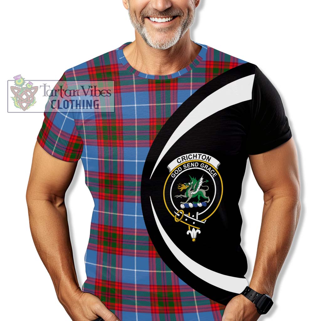 Tartan Vibes Clothing Crichton Tartan T-Shirt with Family Crest Circle Style