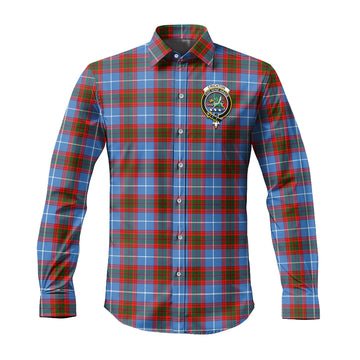 Crichton (Crighton) Tartan Long Sleeve Button Up Shirt with Family Crest