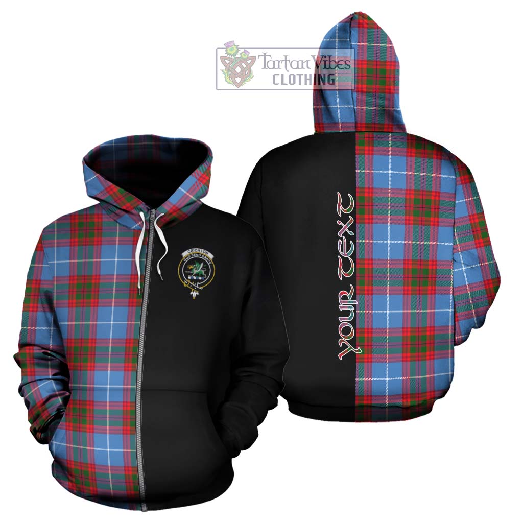 Tartan Vibes Clothing Crichton Tartan Hoodie with Family Crest and Half Of Me Style