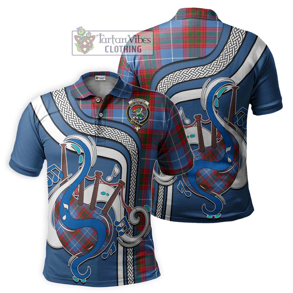 Tartan Vibes Clothing Crichton Tartan Polo Shirt with Epic Bagpipe Style