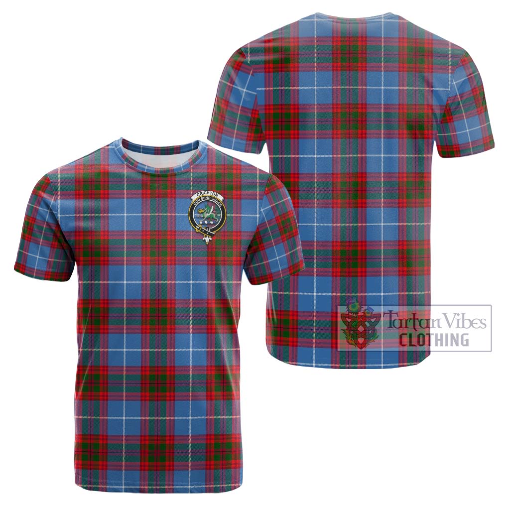 Tartan Vibes Clothing Crichton Tartan Cotton T-Shirt with Family Crest