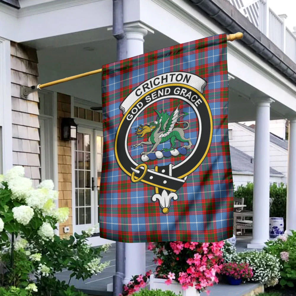 crichton-tartan-flag-with-family-crest