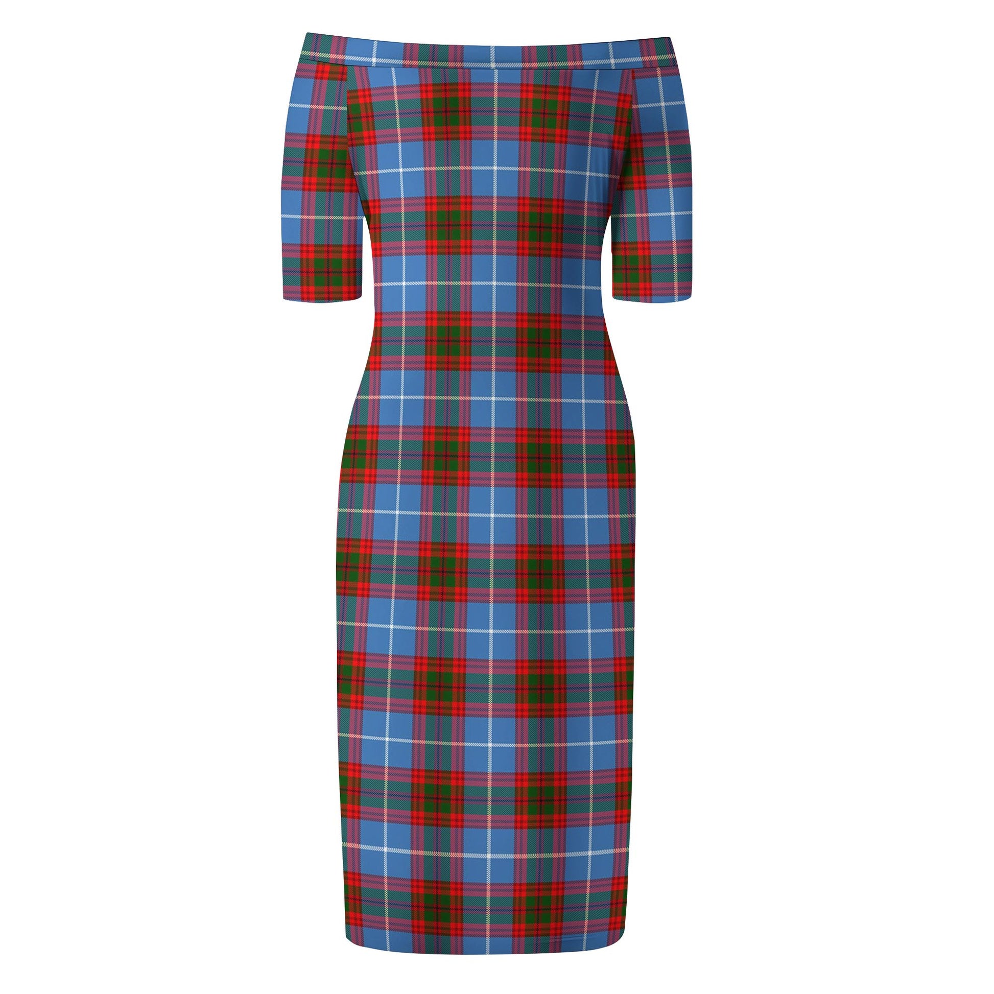 Crichton Tartan Off Shoulder Lady Dress - Tartanvibesclothing