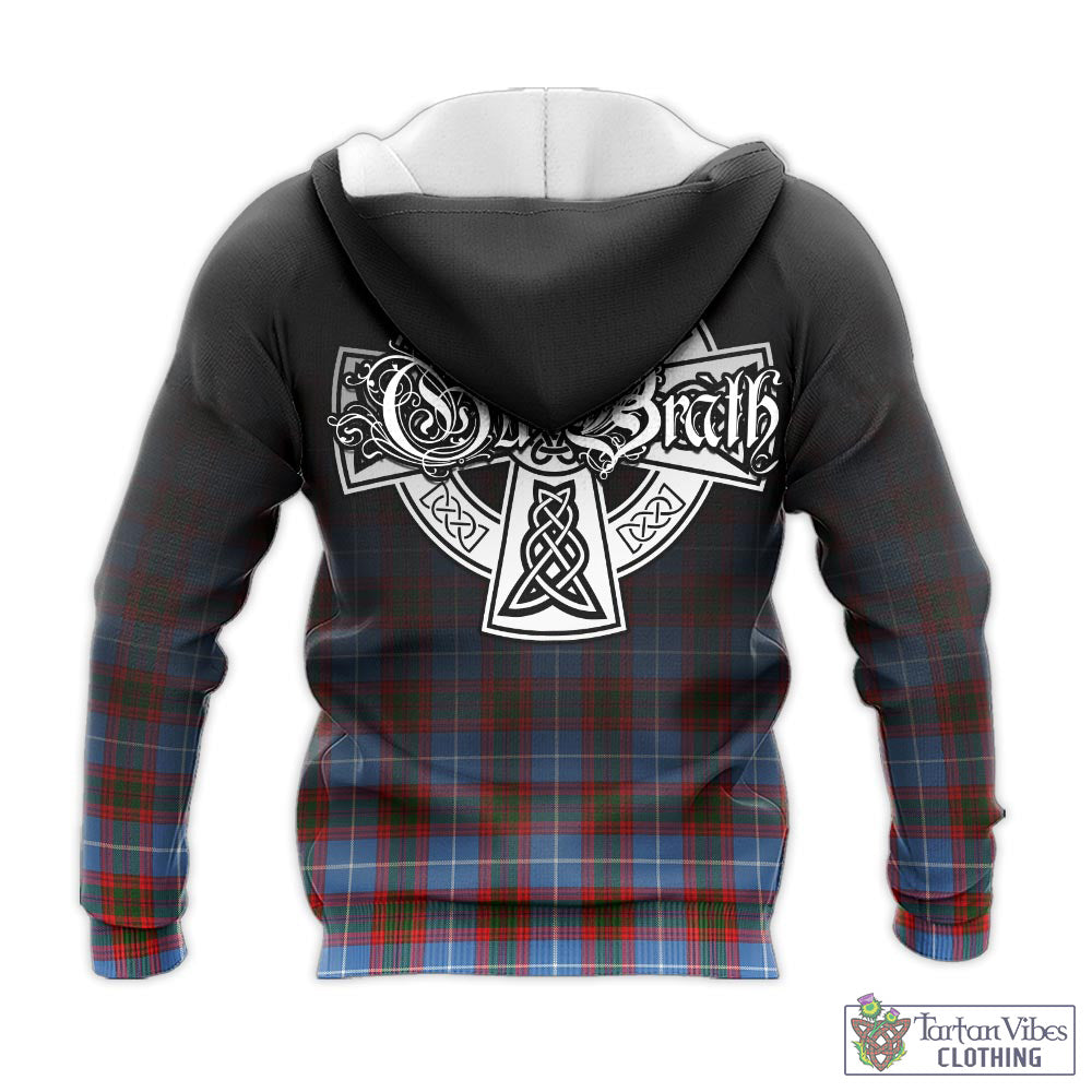 Tartan Vibes Clothing Crichton Tartan Knitted Hoodie Featuring Alba Gu Brath Family Crest Celtic Inspired