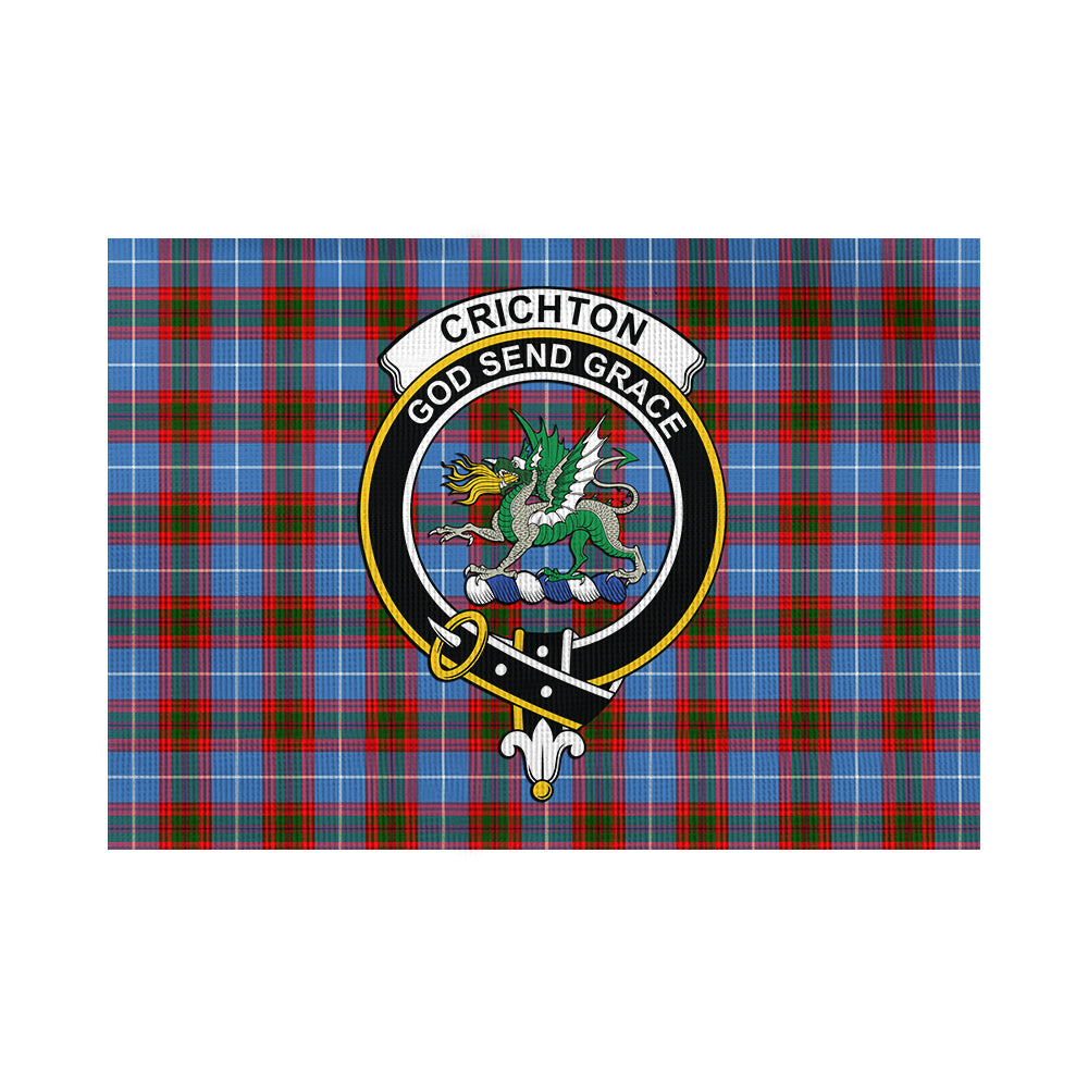 crichton-tartan-flag-with-family-crest