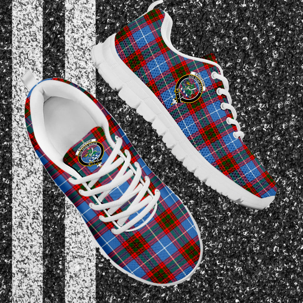 Crichton (Crighton) Tartan Sneakers with Family Crest - Tartan Vibes Clothing