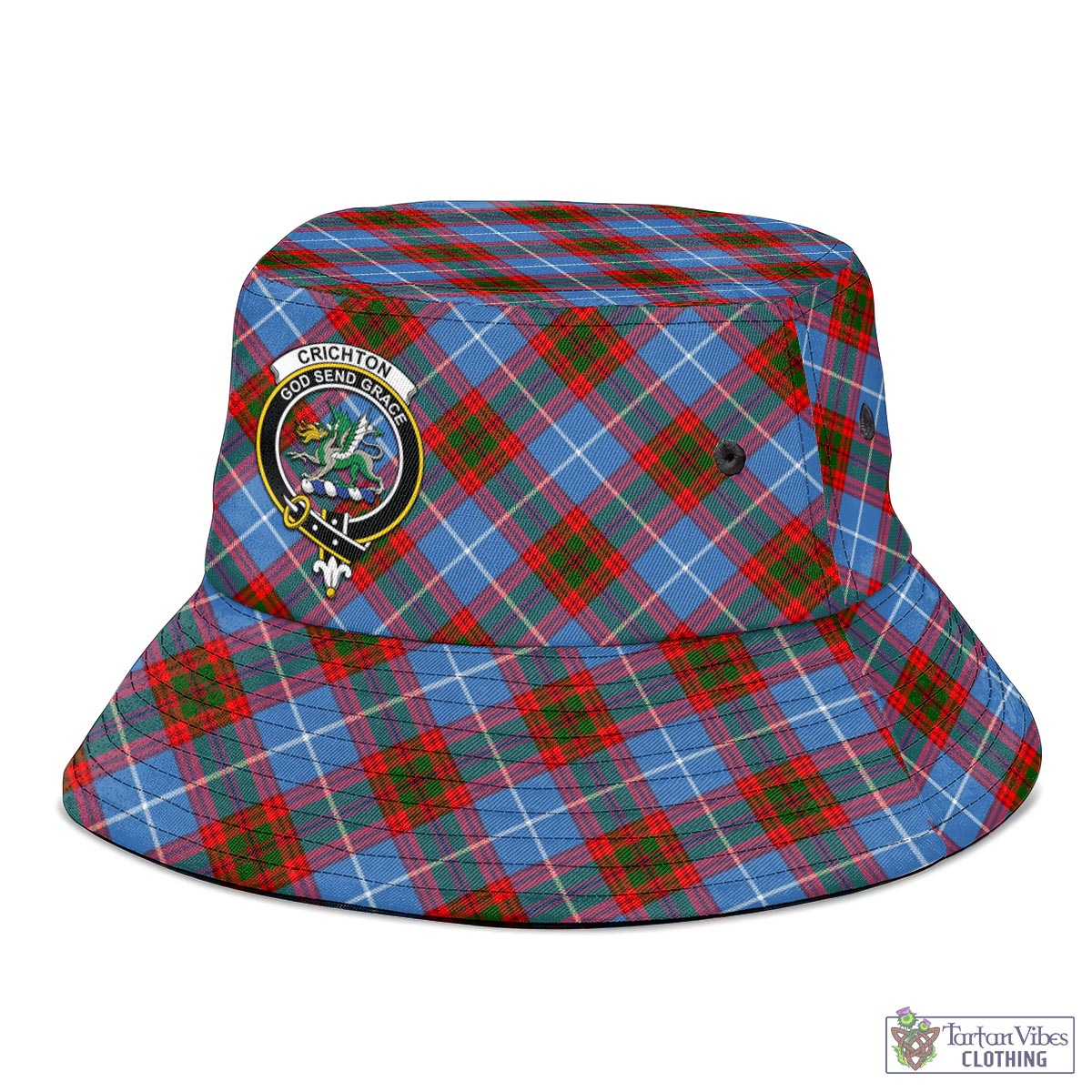 Tartan Vibes Clothing Crichton Tartan Bucket Hat with Family Crest