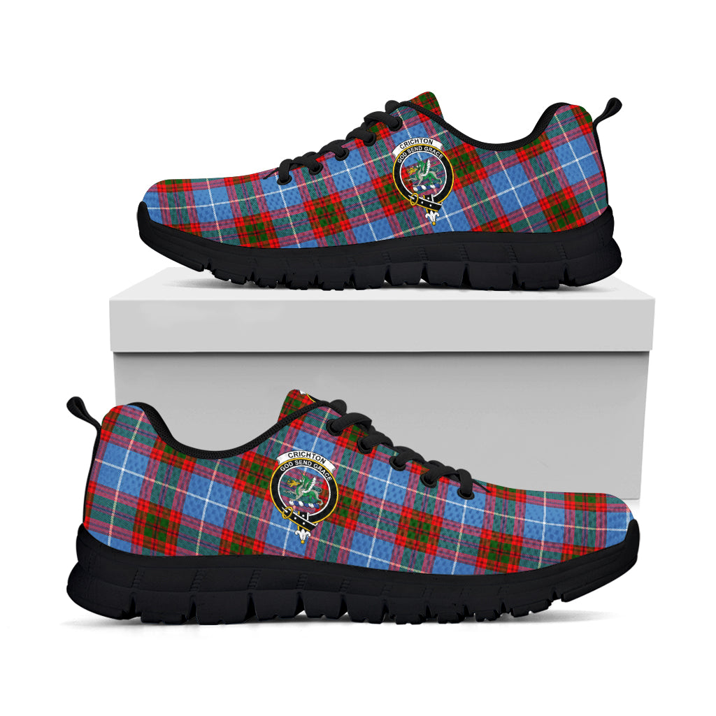 Crichton (Crighton) Tartan Sneakers with Family Crest - Tartan Vibes Clothing