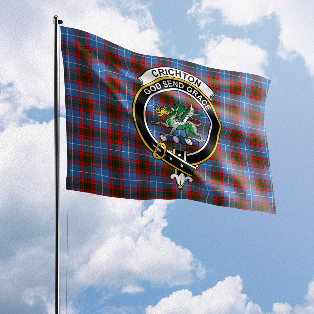 crichton-tartan-flag-with-family-crest