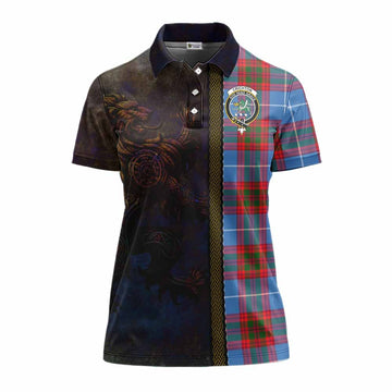 Crichton (Crighton) Tartan Family Crest Women's Polo Shirt Alba Gu Brath Be Brave Lion Ancient Style Women - Tartan Vibes Clothing