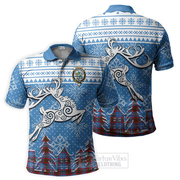 Crichton (Crighton) Clan Christmas Polo Shirt Celtic Reindeer Style