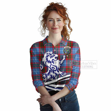 Crichton (Crighton) Tartan Women's Casual Shirt with Alba Gu Brath Regal Lion Emblem