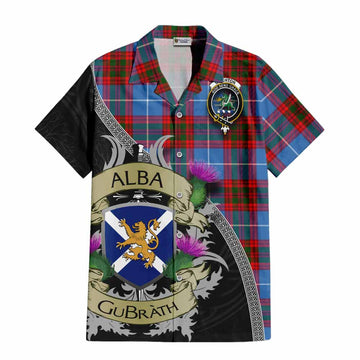 Crichton (Crighton) Tartan Family Crest Hawaiian Shirt Lion Rampant Royal Thistle Shield Celtic Inspired Kid - Tartan Vibes Clothing