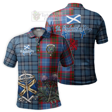 Crichton (Crighton) Tartan Polo Shirt Happy St. Andrew's Day Half Tartan Style