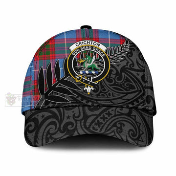 Crichton (Crighton) Tartan Classic Cap with New Zealand Silver Fern Half Style