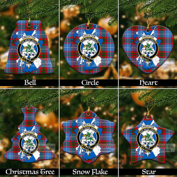 Crichton (Crighton) Tartan Christmas Ornament with Family Crest and Scotland Map