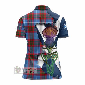 Crichton (Crighton) Tartan Family Crest Women's Polo Shirt Scottish Thistle Celtic Inspired - Tartan Vibes Clothing