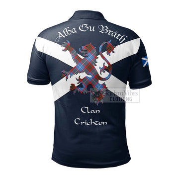 Crichton (Crighton) Tartan Lion Rampant Polo Shirt Proudly Display Your Heritage with Alba Gu Brath and Clan Name