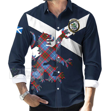 Crichton (Crighton) Tartan Lion Rampant Long Sleeve Button Shirt Proudly Display Your Heritage with Alba Gu Brath and Clan Name