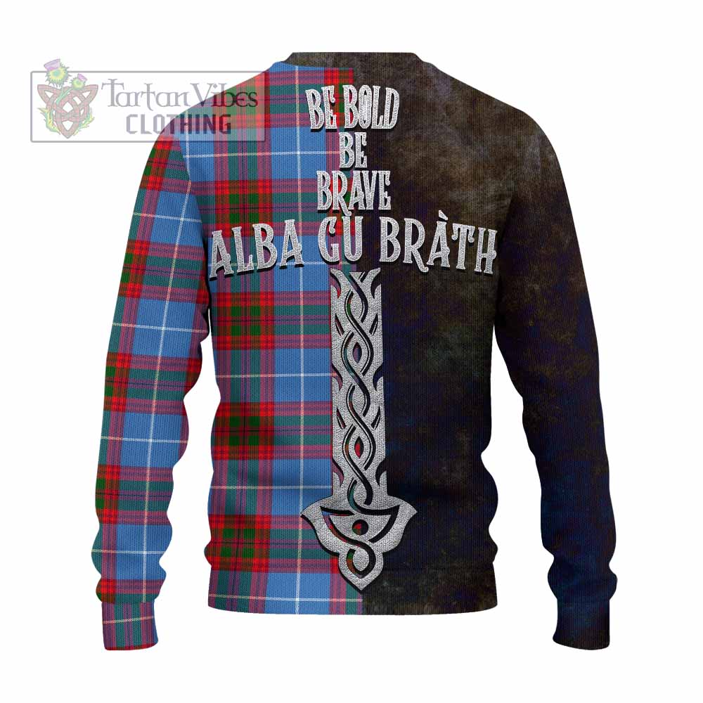 Crichton (Crighton) Tartan Family Crest Knitted Sweater Alba Gu Brath Be Brave Lion Ancient Style - Tartan Vibes Clothing