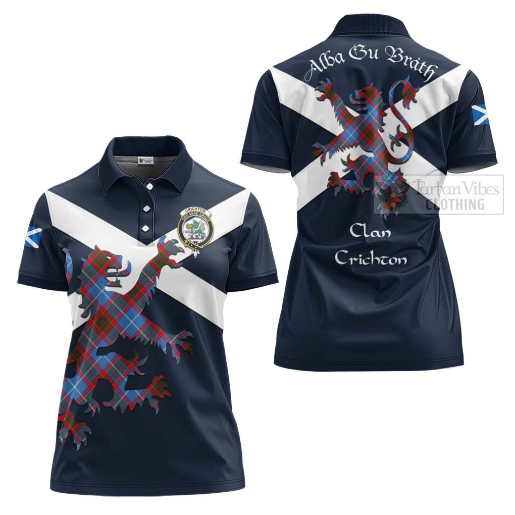 Tartan Vibes Clothing Crichton (Crighton) Tartan Lion Rampant Women's Polo Shirt – Proudly Display Your Heritage with Alba Gu Brath and Clan Name