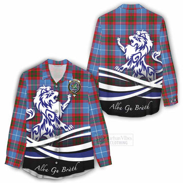 Crichton (Crighton) Tartan Women's Casual Shirt with Alba Gu Brath Regal Lion Emblem