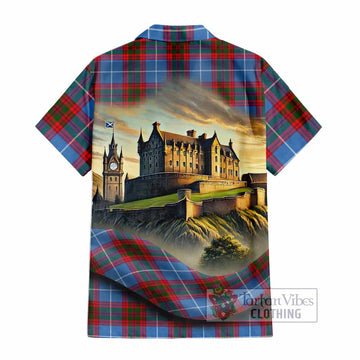 Crichton (Crighton) Tartan Family Crest Hawaiian Shirt with Scottish Ancient Castle Style - Tartan Vibes Clothing