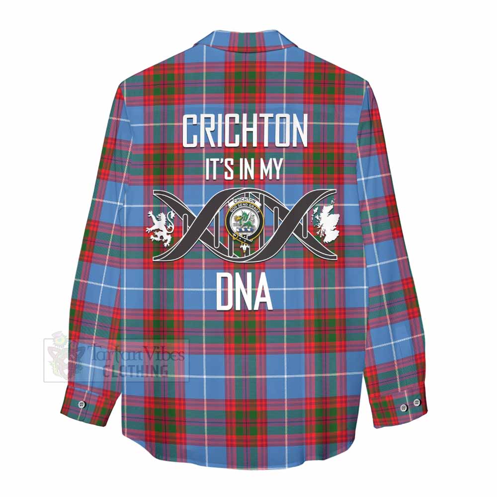 Tartan Vibes Clothing Crichton (Crighton) Tartan Women's Casual Shirt with Family Crest DNA In Me Style