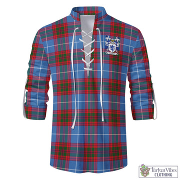Crichton (Crighton) Tartan Men's Scottish Traditional Jacobite Ghillie Kilt Shirt with Coat of Arms - Tartan Vibes Clothing