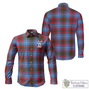 Crichton (Crighton) Tartan Long Sleeve Button Up Shirt with Coat of Arms