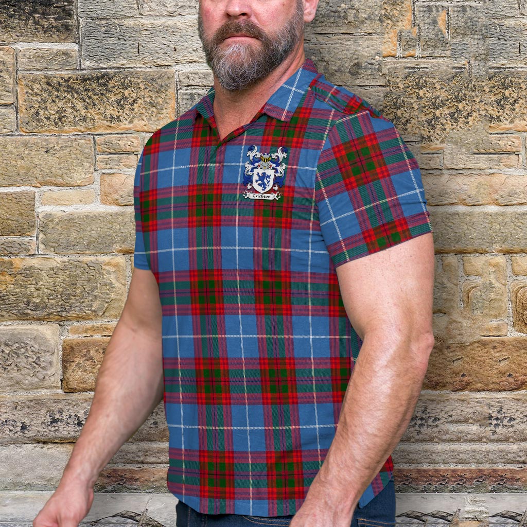 Crichton (Crighton) Tartan Men's Polo Shirt with Coat of Arms - Tartan Vibes Clothing