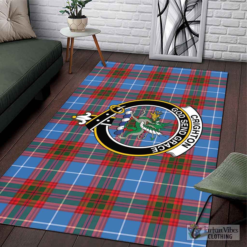 Tartan Vibes Clothing Crighton Tartan Area Rug with Family Crest