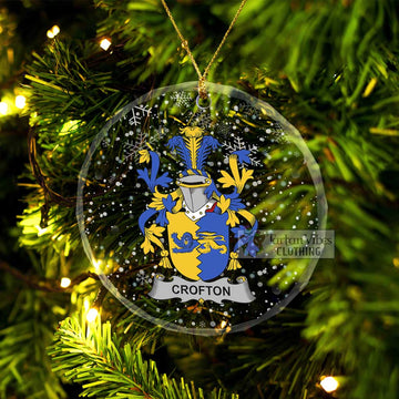 Crofton Irish Clan Christmas Glass Ornament with Coat of Arms