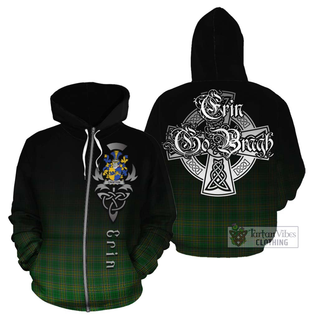 Crofton Irish Clan Cotton Hoodie with Coat of Arms Erin Go Bragh Celtic Inspired Zip Hoodie - Tartan Vibes Clothing
