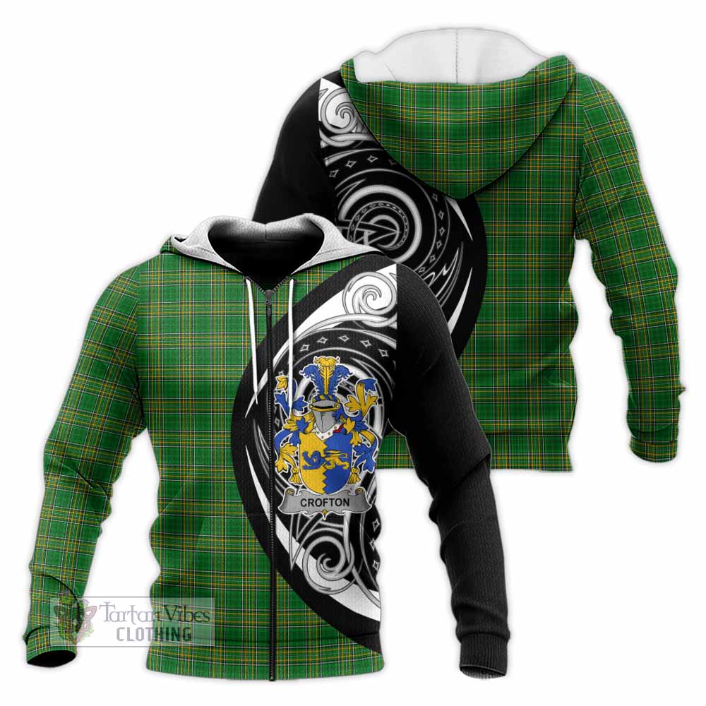 Crofton Irish Clan Knitted Hoodie Celtic Circle Style Unisex Knitted Zip Hoodie - Tartan Vibes Clothing
