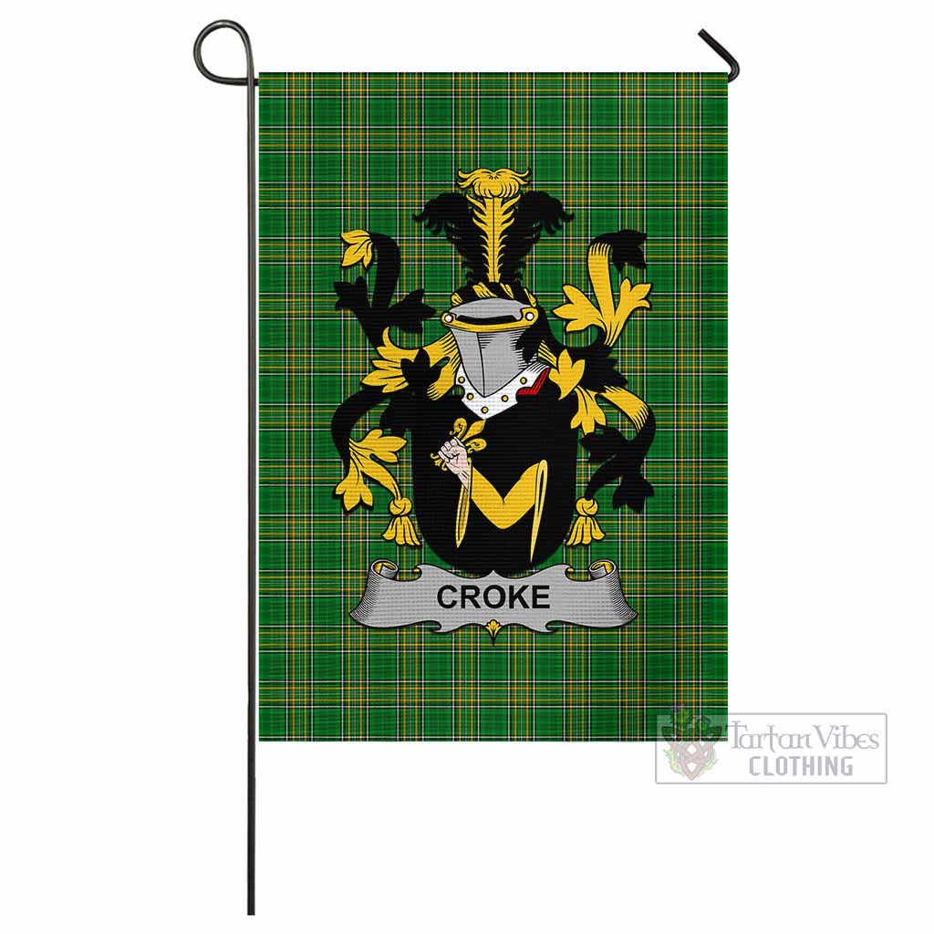 Tartan Vibes Clothing Croke Irish Clan Flag with Coat of Arms