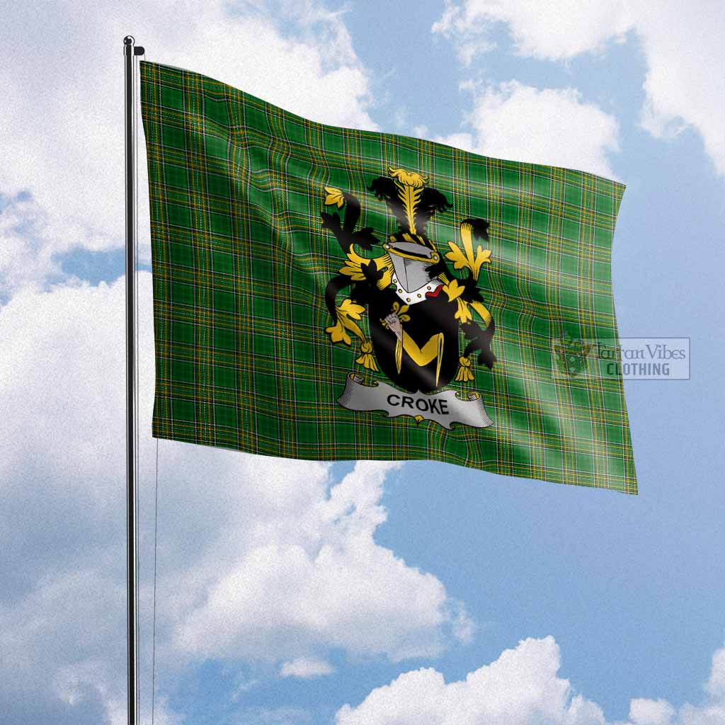 Tartan Vibes Clothing Croke Irish Clan Flag with Coat of Arms