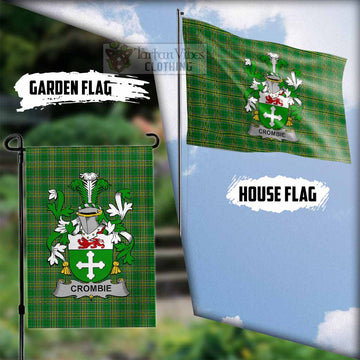 Crombie Irish Clan Tartan Flag with Coat of Arms