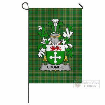 Crombie Irish Clan Tartan Flag with Coat of Arms