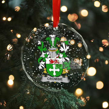 Crombie Irish Clan Christmas Glass Ornament with Coat of Arms