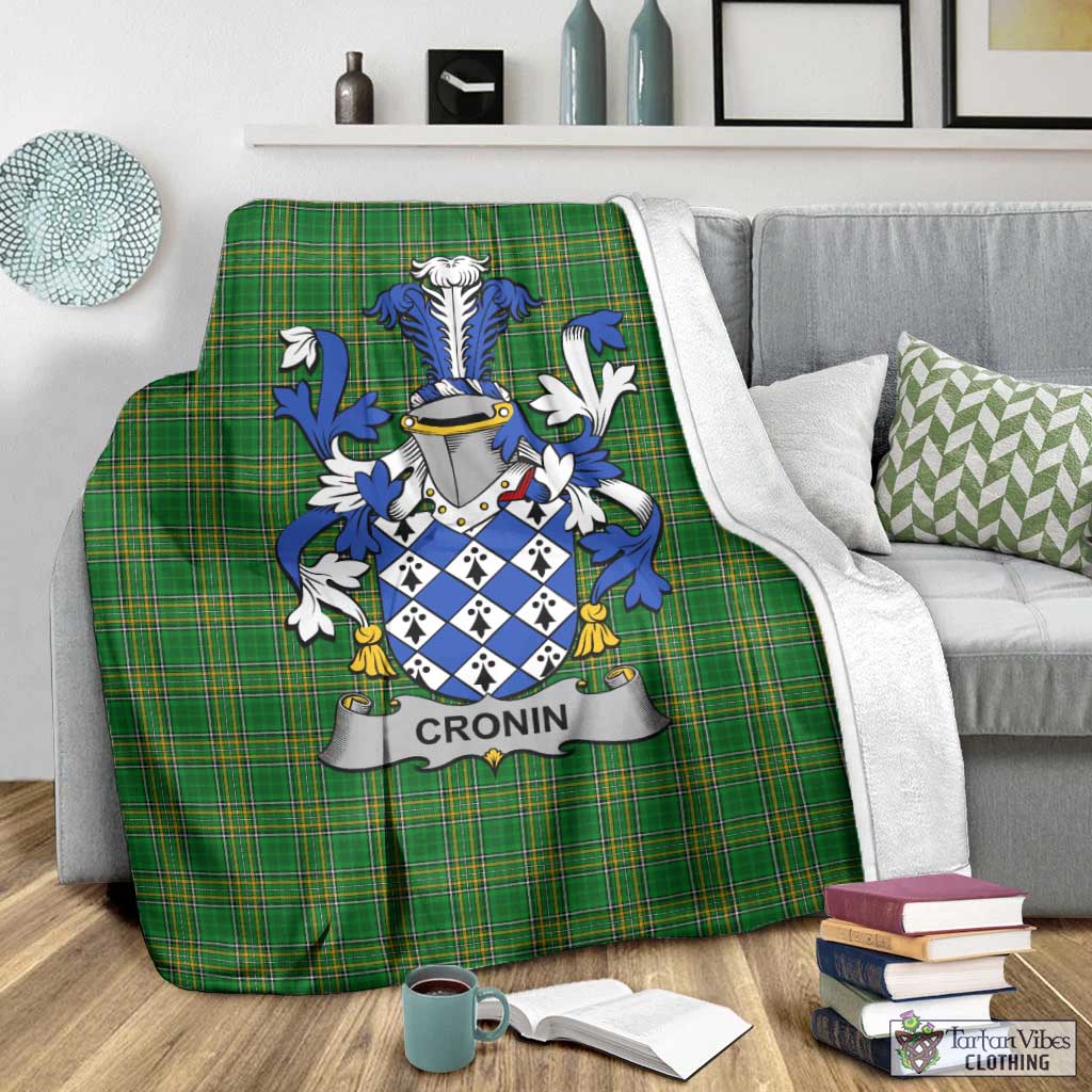 Cronin Irish Clan Tartan Blanket with Coat of Arms - Tartan Vibes Clothing