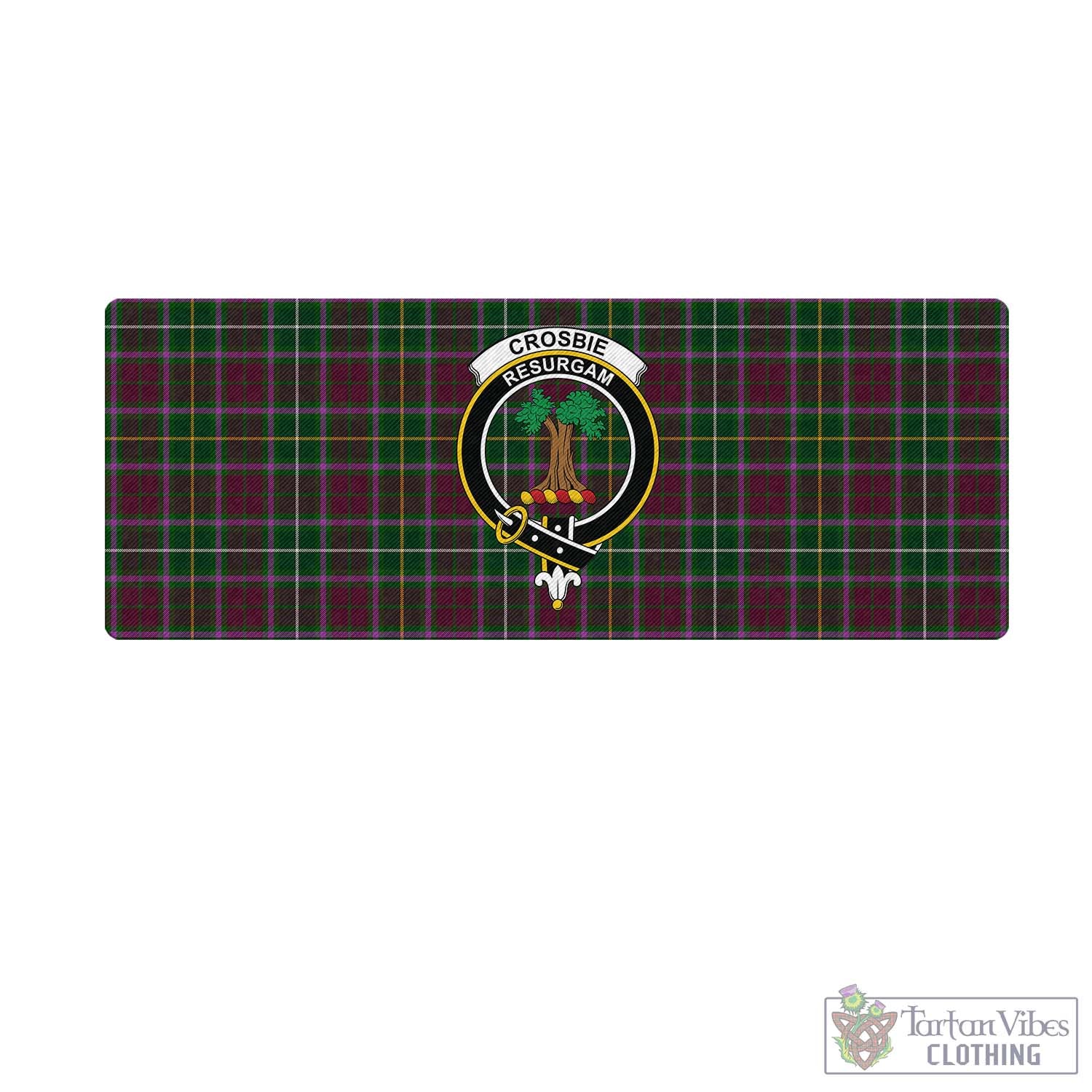 Tartan Vibes Clothing Crosbie Tartan Mouse Pad with Family Crest