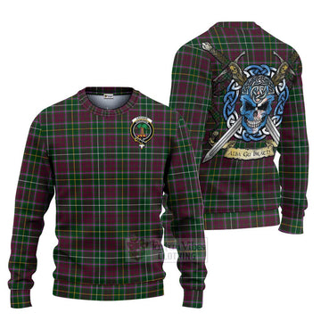 Crosbie Tartan Ugly Sweater with Family Crest Celtic Skull Style